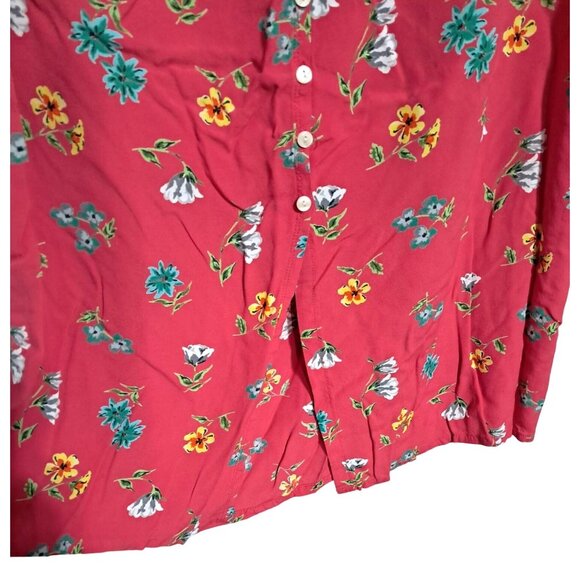 90s Y2K Gap Floral Button-Down Ankle Skirt Womens L Maxi Full Length 100% Rayon - Picture 6 of 6